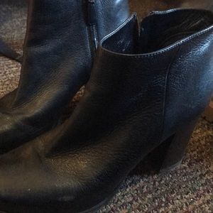 Prada Black Leather Wood Stacked Heel Boots EU 41